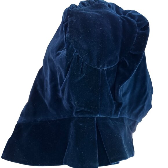 Victorian 1800s Antique Blue Velvet & Lace Girls Bonnet Theater Movie Prop Costu - Picture 4 of 8